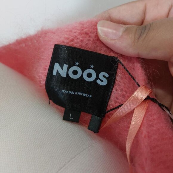 NWT NOOS Italian Knitwear Kid Mohair Wool Blend Salmon Pastel Pink Pullover - Picture 4 of 4